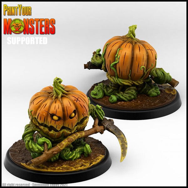 Pumpkin Soldier Scythe - UNPAINTED - Print Your Monsters