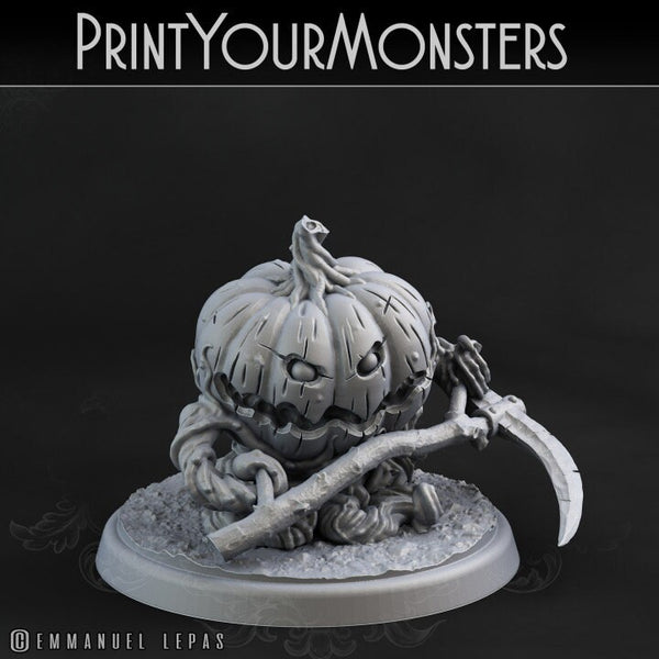 Pumpkin Soldier Scythe - UNPAINTED - Print Your Monsters