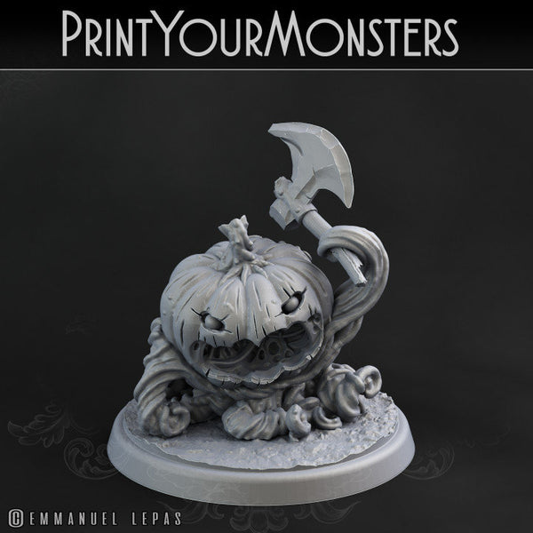 Pumpkin Soldier Axe - UNPAINTED - Print Your Monsters