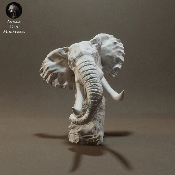 Elephant Bust - Animal Den Miniatures