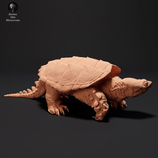Snapping Turtle Walking - UNPAINTED - Animal Den Miniatures