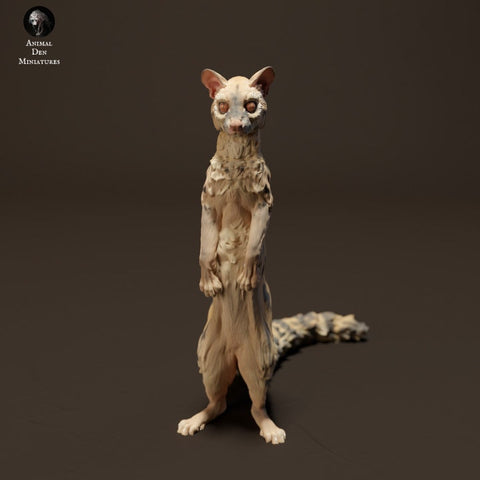 Common Genet Standing - UNPAINTED - Animal Den Miniatures